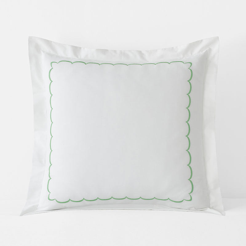 Embroidered Scallop Classic Cool Cotton Percale Sham