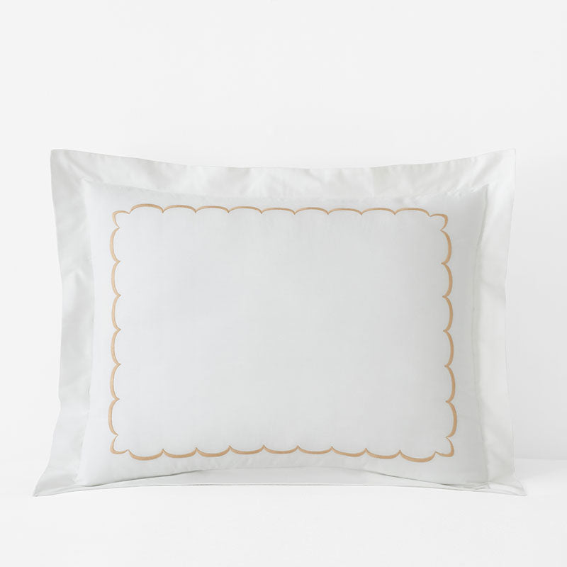 Embroidered Scallop Classic Cool Cotton Percale Sham