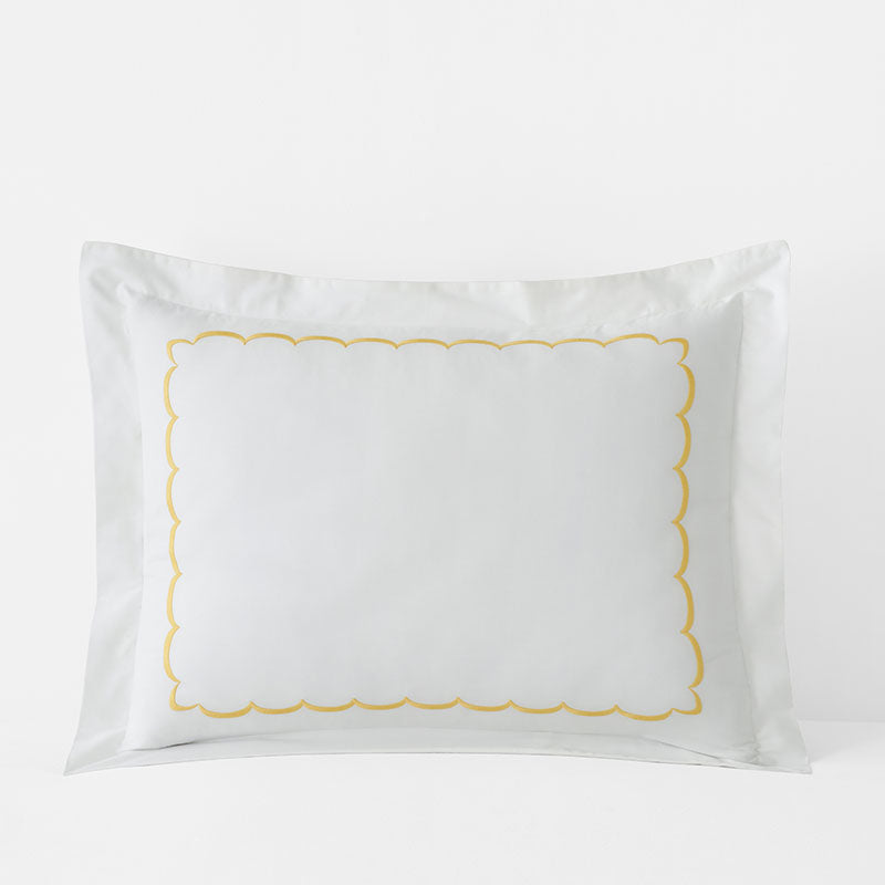 Embroidered Scallop Classic Cool Cotton Percale Sham