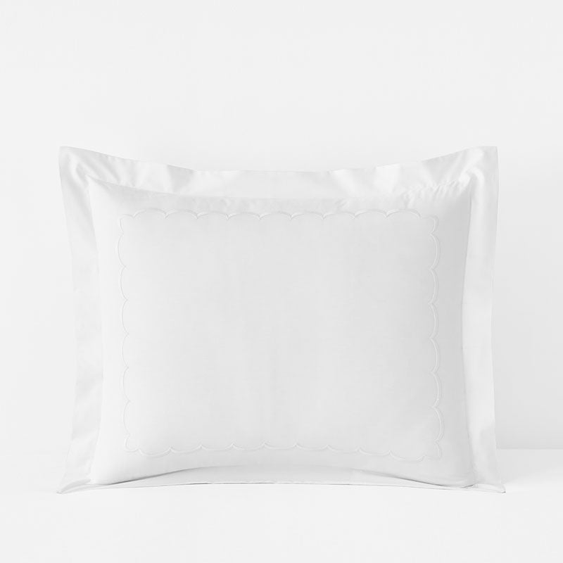 Embroidered Scallop Classic Cool Cotton Percale Sham
