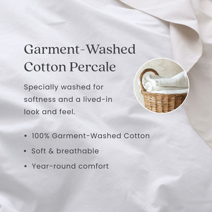 Suhana  Garment Washed Cotton Percale Bed Sheet Set