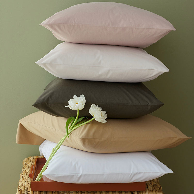 Solid Garment Washed Cotton Percale Flat Bed Sheet
