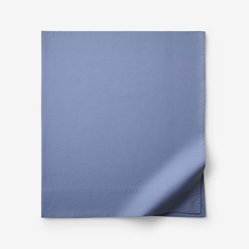 Solid Garment Washed Cotton Percale Flat Bed Sheet