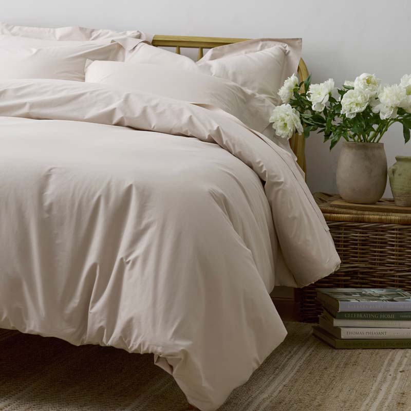 Solid Garment Washed Cotton Percale Bed Sheet Set