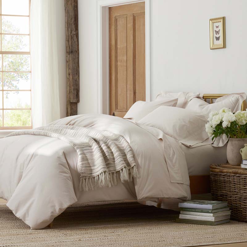 Solid Garment Washed Cotton Percale Pillowcase Set