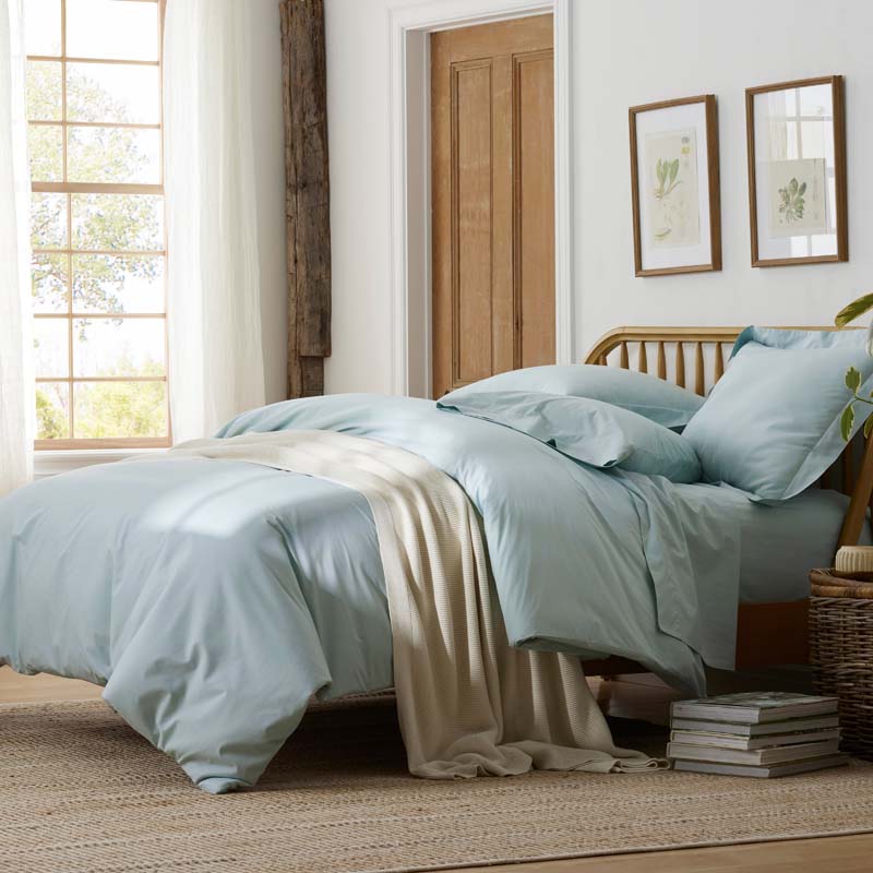 Solid Garment Washed Cotton Percale Pillowcase Set