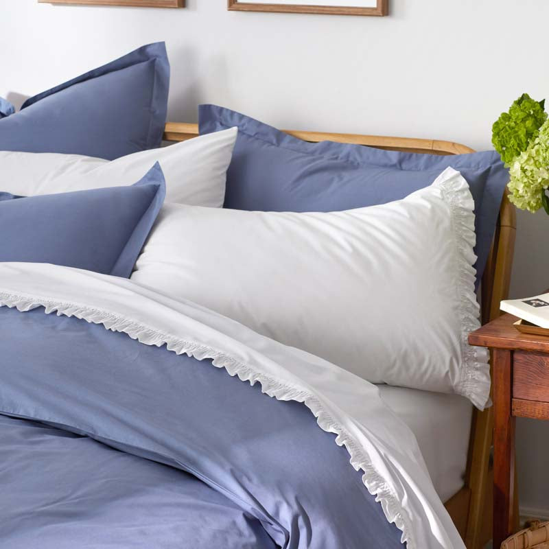 Solid Garment Washed Cotton Percale Bed Sheet Set