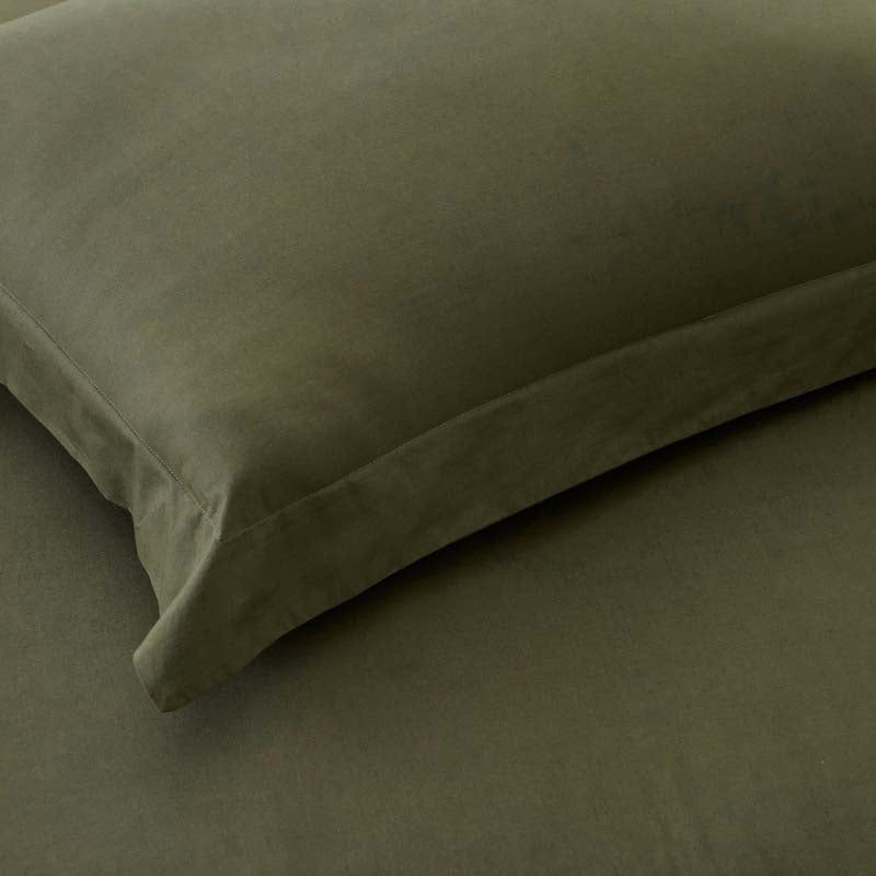 Solid Garment Washed Cotton Percale Flat Bed Sheet