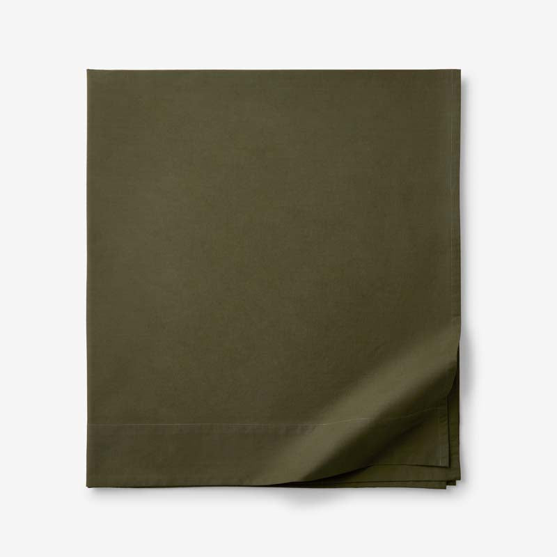 Solid Garment Washed Cotton Percale Flat Bed Sheet