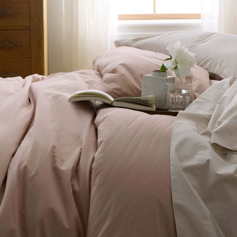 Solid Garment Washed Cotton Percale Bed Sheet Set