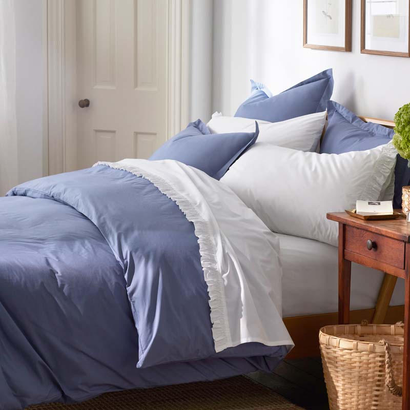 Solid Garment Washed Cotton Percale Duvet Cover