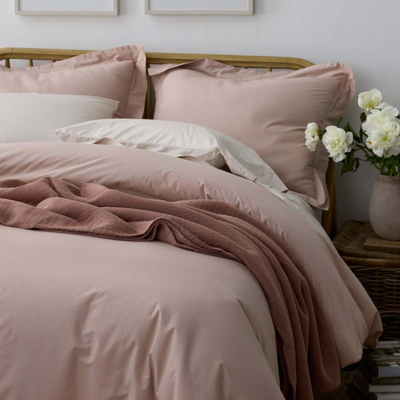 Solid Garment Washed Cotton Percale Bed Sheet Set