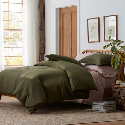 Solid Garment Washed Cotton Percale Bed Sheet Set