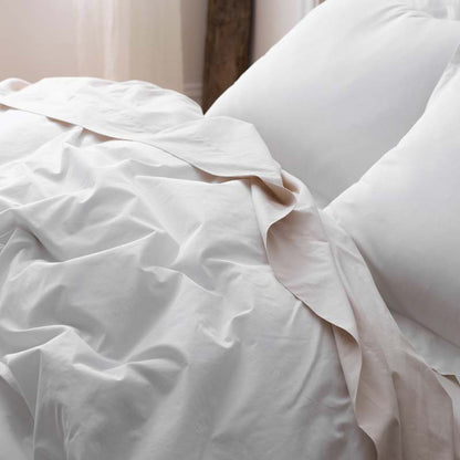 Solid Garment Washed Cotton Percale Flat Bed Sheet