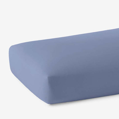 Solid Garment Washed Cotton Percale Fitted Bed Sheet