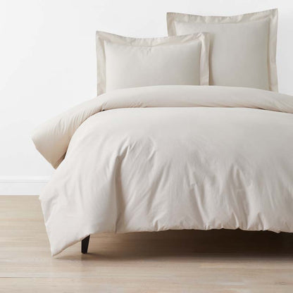 Solid Garment Washed Cotton Percale Duvet Cover