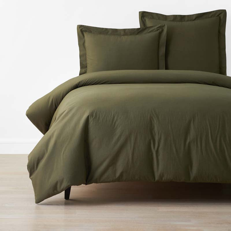 Solid Garment Washed Cotton Percale Duvet Cover