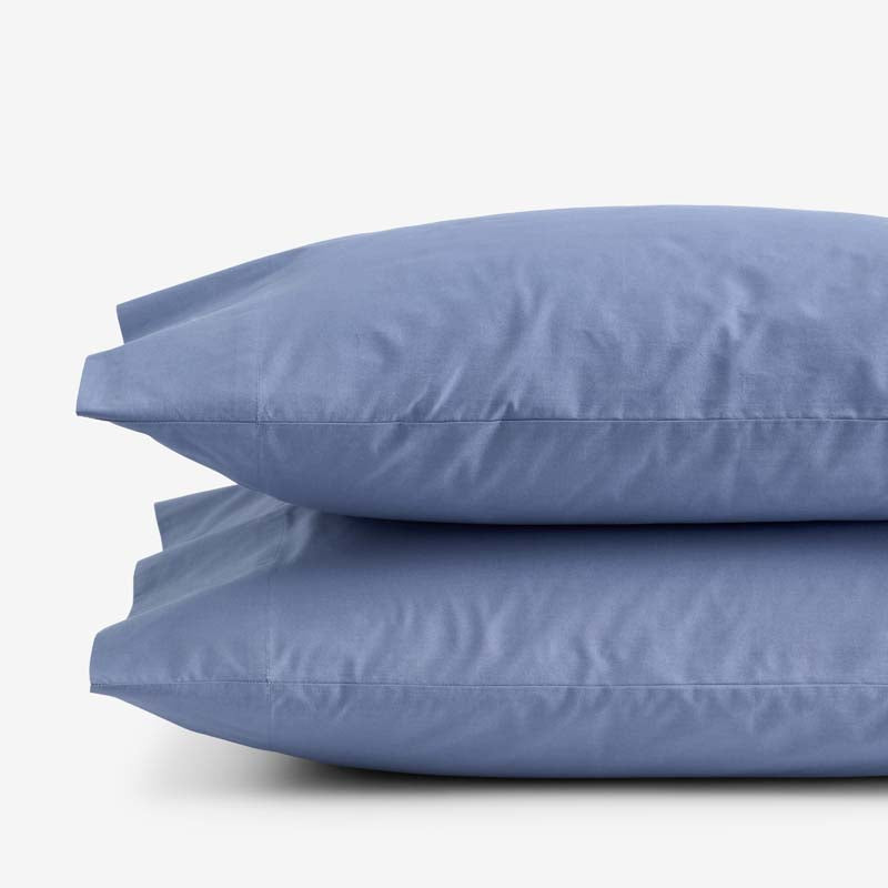 Solid Garment Washed Cotton Percale Pillowcase Set