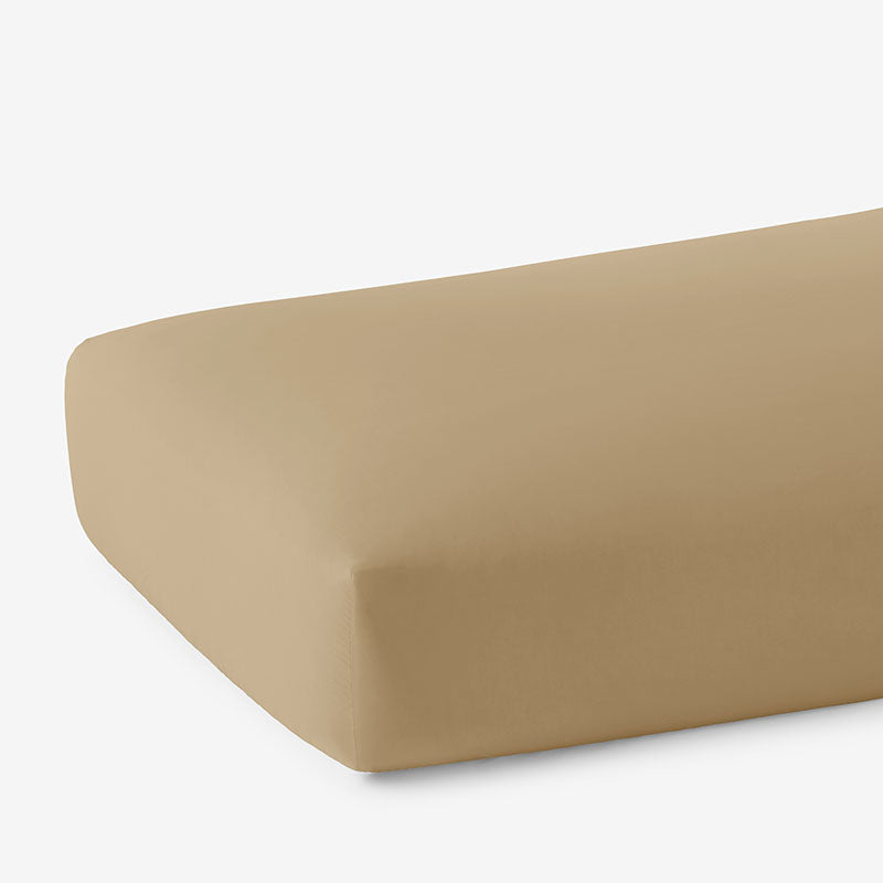Solid Garment Washed Cotton Percale Fitted Bed Sheet