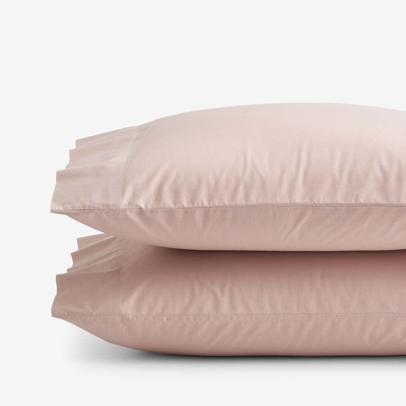 Solid Garment Washed Cotton Percale Pillowcase Set