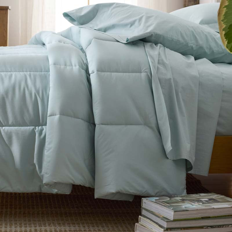 Solid Garment Washed Cotton Percale Comforter