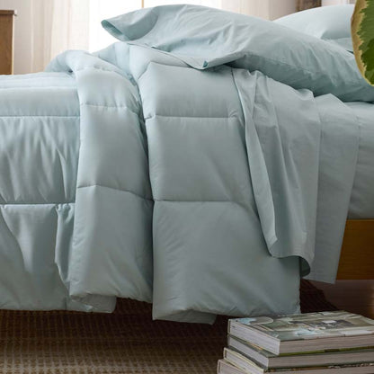 Solid Garment Washed Cotton Percale Comforter