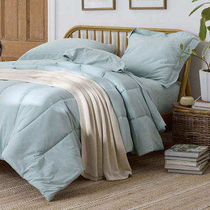 Solid Garment Washed Cotton Percale Comforter