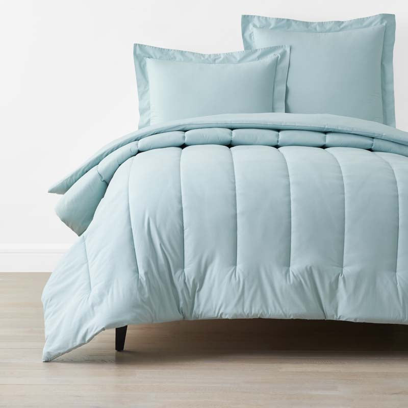 Solid Garment Washed Cotton Percale Comforter