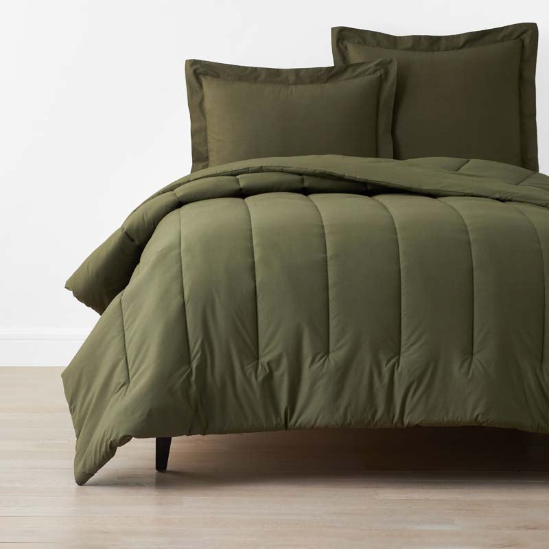 Solid Garment Washed Cotton Percale Comforter