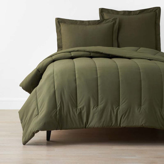 Solid Garment Washed Cotton Percale Comforter