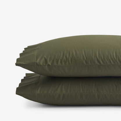 Solid Garment Washed Cotton Percale Pillowcase Set