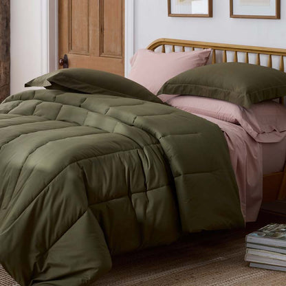 Solid Garment Washed Cotton Percale Comforter