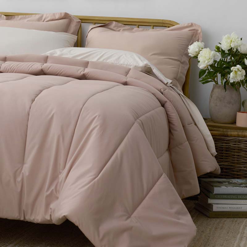 Solid Garment Washed Cotton Percale Comforter