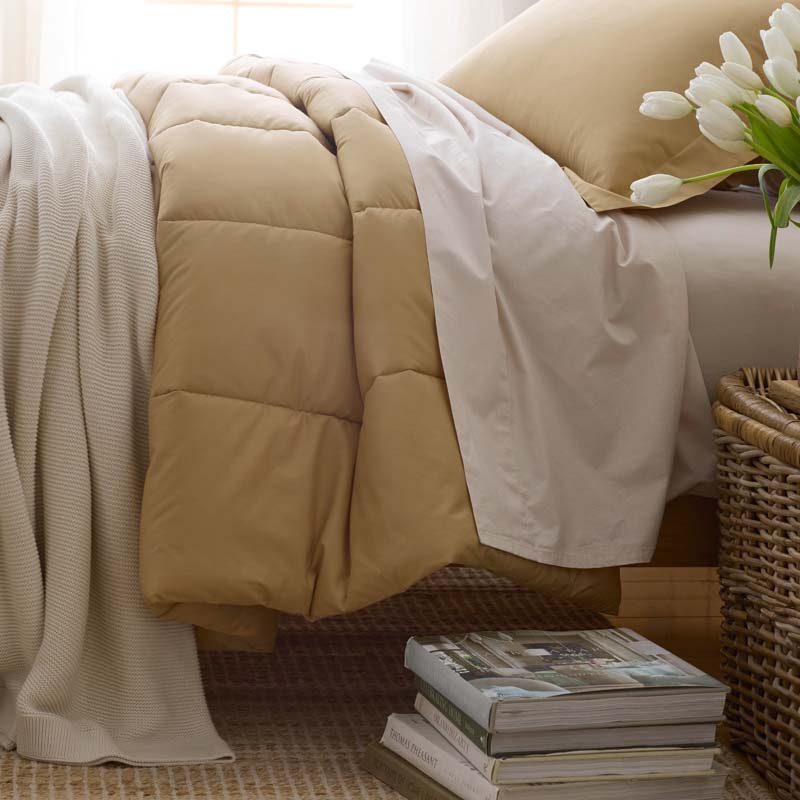 Solid Garment Washed Cotton Percale Comforter