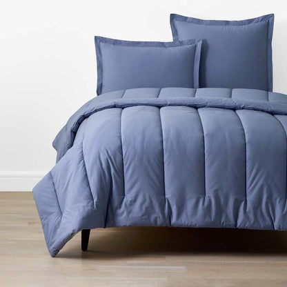Solid Garment Washed Cotton Percale Comforter
