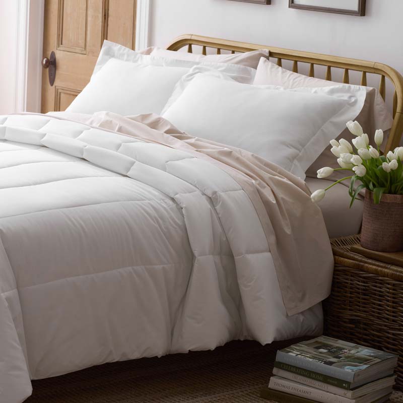Solid Garment Washed Cotton Percale Comforter