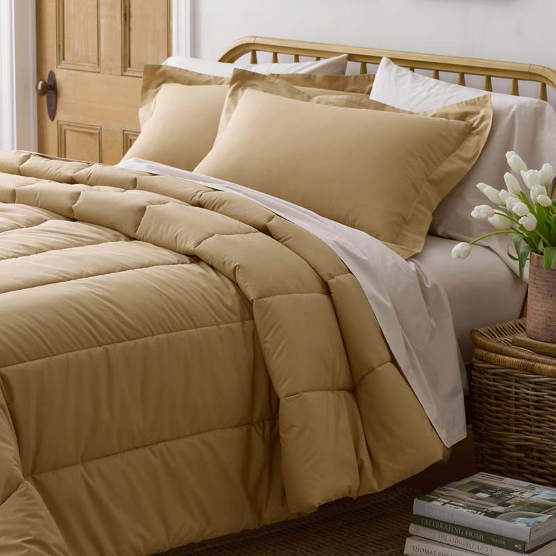 Solid Garment Washed Cotton Percale Comforter