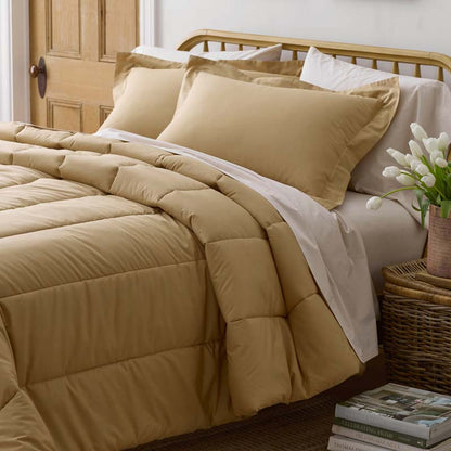Solid Garment Washed Cotton Percale Comforter