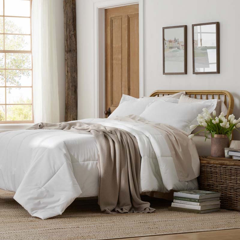 Solid Garment Washed Cotton Percale Comforter