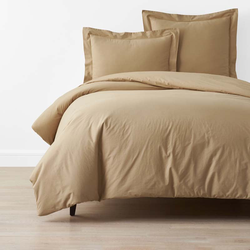 Solid Garment Washed Cotton Percale Duvet Cover
