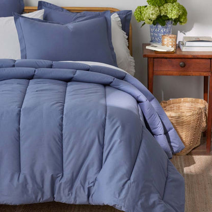 Solid Garment Washed Cotton Percale Comforter
