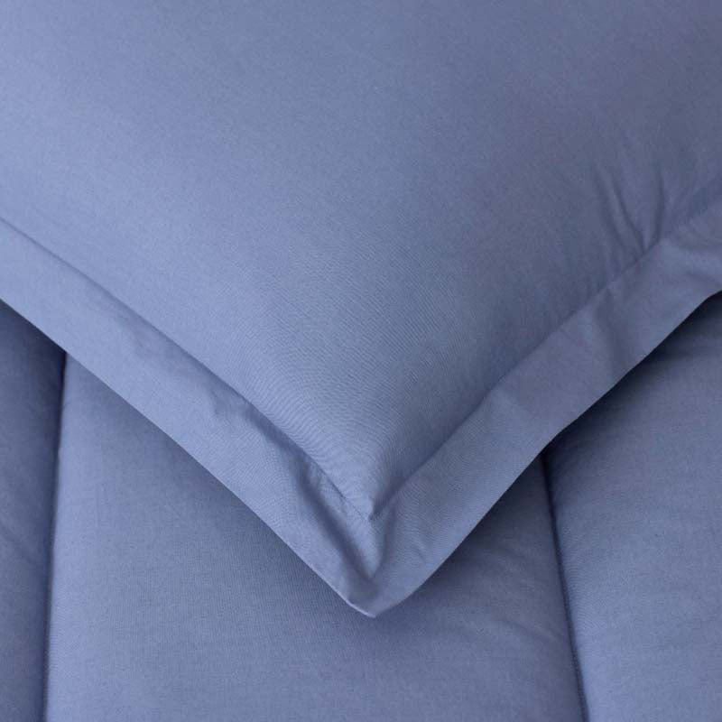 Solid Garment Washed Cotton Percale Comforter