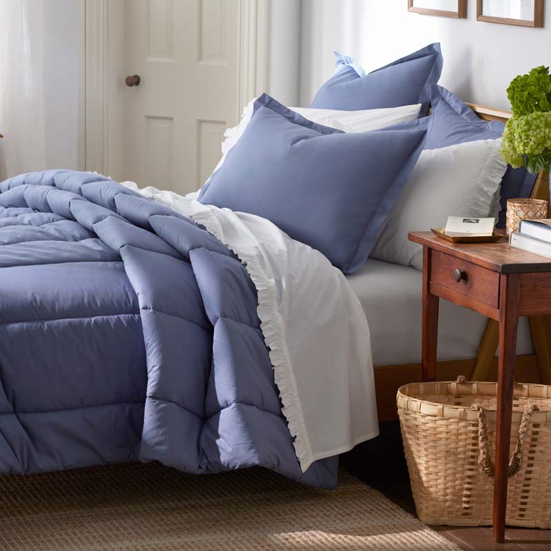 Solid Garment Washed Cotton Percale Comforter