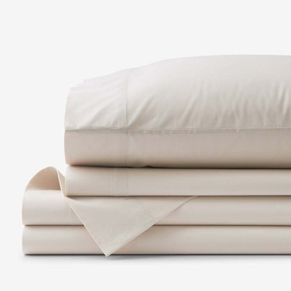 Solid Garment Washed Cotton Percale Bed Sheet Set