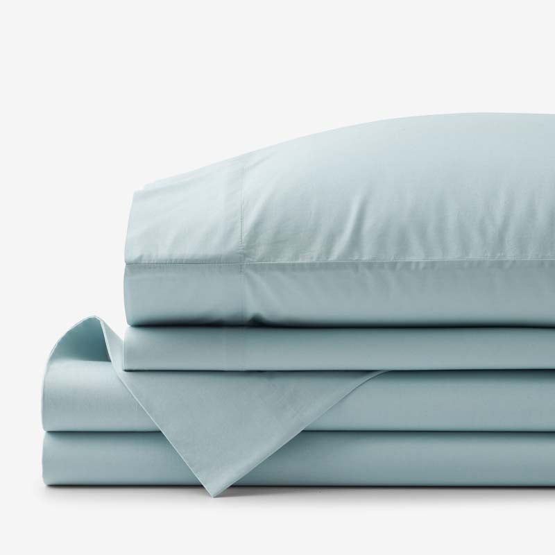 Solid Garment Washed Cotton Percale Bed Sheet Set