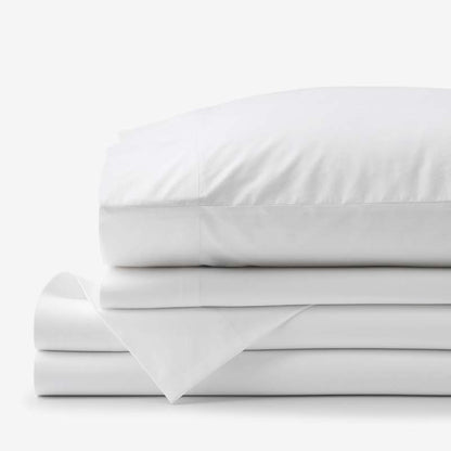 Solid Garment Washed Cotton Percale Bed Sheet Set