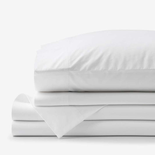 Solid Garment Washed Cotton Percale Bed Sheet Set