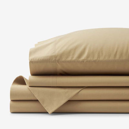 Solid Garment Washed Cotton Percale Bed Sheet Set