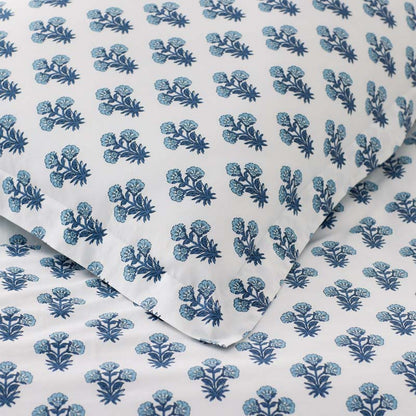 Suhana  Garment Washed Cotton Percale Flat Bed Sheet