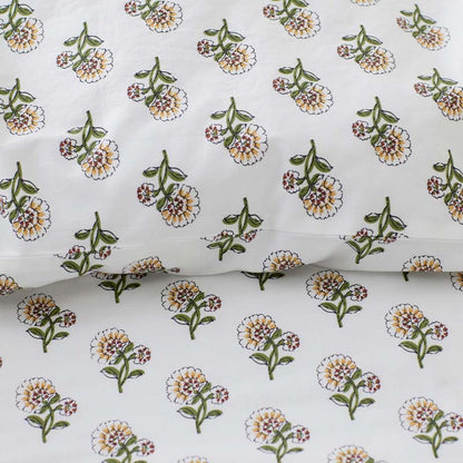 Suhana  Garment Washed Cotton Percale Flat Bed Sheet